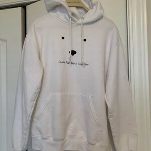 White Polar Bear Face Hoodie SZ med